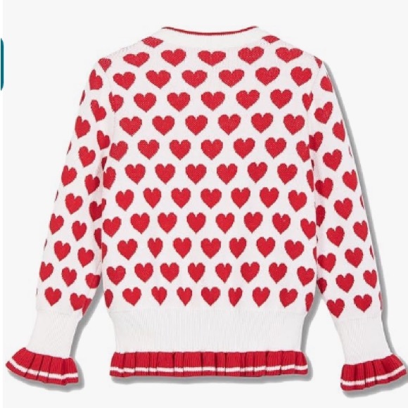 Kid Nation Girls Heart Sweater (Cardigan) With Ruffle - Picture 2 of 6